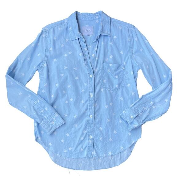 Rails Ingrid Button Down Shirt Top Light Vintage Stars – Size Small – Sold Out - Picture 8 of 16